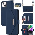 Kalanka - coque compatible avec iphone 14 etui avec cordon, flip portefeuille etui cuir, [5 porte cartes][miro ...