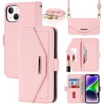 Kalanka - coque compatible avec iphone 15 plus etui avec cordon, flip portefeuille etui cuir, [5 porte ...