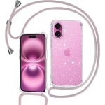 Kalanka - coque pour iphone 16 avec cordon, collier coque glitter transparent paillettes etui tpu bumper ...