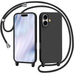 Kalanka - coque pour iphone 17 avec cordon, collier etui silicone liquide avec tour de cou lani�re en ...