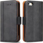 Kalanka - coque pour iphone 5 / 5s, iphone se 2016 housse en cuir pu premium etui � rabat pochette de ...