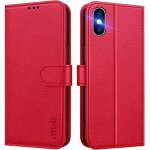 Kalanka - coque pour iphone x / iphone xs, coque etui portefeuille cuir avec rabat porte carte clapet ...