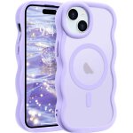 Kalanka - coque magn�tique pour iphone 15 [compatible avec magsafe] translucide mat cadre vague boucl�e ...