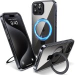Kalanka - coque magntique pour iphone 15 pro max avec support invisible, [compatible avec magsafe] etui ...