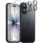 Kalanka - coque mat 5 en 1 pour iphone 17 6, 3 pouces avec 2 films de protection d'�cran en verre tremp� ...