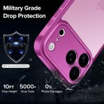 Kalanka - coque mat pour iphone 17 pro max, [protection antichoc militaire] arrire translucide etui ...