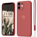 Kalanka - coque de protection pour iphone 12 mini - motif c?ur d'amour dor - en silicone souple - fine ...