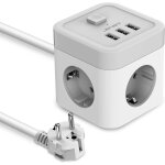 Kalanka - cube multiprise usb, bloc multiprise 3 prises avec 3 ports usb chargeur (15, 5w) prise multi ...