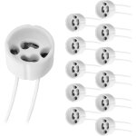 Kalanka - douille spot gu10 avec silicon cable, 0 - 250v 2a max. 300w, standard gu10 socket base en c��ramique ...