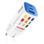Kalanka - haribo chargeur usb c 65w charge rapide, adaptateur secteur 3 ports gan pd / pps, pour macbook ...