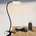Kalanka - lampe de bureau led, lampe clip avec chargeur usb, 360 flexible lampe de lecture a clipsable, ...