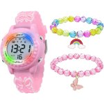 Kalanka - licorne enfants montre digitale et collier set montre etanche avec alarme chronomtre clignotant ...