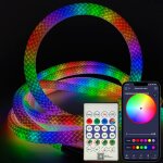 Kalanka - ruban néon led rvb flexible ip65 imperméable, lumières colorées et maille ronde, contrôle par ... Kalanka - ruban néon led rvb flexible ip65 imperméable, lumières colorées et maille ronde, contrôle par ...