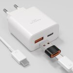 Kalanka - s25 s24chargeur rapide 45w usb - c 18w usb - a, adaptateur pour samsung galaxy s25 s23 s22 ...