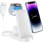 Kalanka - station de charge sans fil rapide 3 en 1 pour iphone 14 / 13 / 12 / 11 pro max / xs, chargeur ...