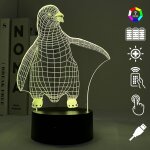 Kalanka - veilleuse illusion 3d en forme de pingouins pour enfants, 16 couleurs changeantes, lampe décorative ... Kalanka - veilleuse illusion 3d en forme de pingouins pour enfants, 16 couleurs changeantes, lampe décorative ...