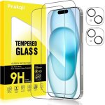 Kalanka - verre tremp pour iphone 15 avec protection camera vitre protecteur anti - rayures sans bulles ...