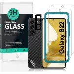 Kalanka - verre tremp� de protection pour samsung galaxy s22 5g, [paquet de 2] avec m�tal protecteur ...