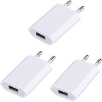 Kalcx - 3 pack chargeur usb 5v / 1a prise usb adaptateur pour tlphone portable / smartwatch / ecouteurs ...