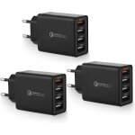 Kalcx - 3 pices 4 - ports chargeur rapide usb 33w multiple avec qc3. 0, prise usb adaptateur secteur ...