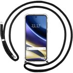 Kalcx - coque pendentif transparent pour motorola moto g51 5g avec cordon - noir