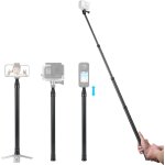 Kalcx - perche a selfie extensible de 60 a 295 cm, en fibre de carbone, avec fonction invisible, avec ... Kalcx - perche a selfie extensible de 60 a 295 cm, en fibre de carbone, avec fonction invisible, avec ...