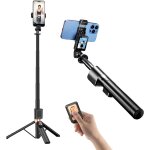 Kalcx - trpied selfie stick, selfie stick 2 en 1 avec ecran de projection amovible, max. hauteur 170 ...