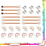 Kalsw - cob 3pin 10mm spi rgb kit de connecteurs led transparents connecteurs en ll / rconnecteurs ...