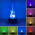 Kaltd - lampe 3d guitare decorative, lampe de chevet intelligente a 7 couleurs pour enfants, veilleuse ...