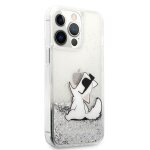 Karl lagerfeld - karl lagerfeld liquid glitter choupette fun - coque iphone 13 pro max (argent)