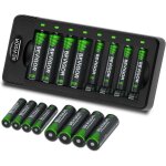 Kit 8 piles aa avec 8 piles aaa nimh rechargeables avec chargeur, charge rapide[z1318]