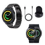 Kit bracelet acier stainless lux + outil + chargeur usb + film protecteur d'�cran en verre pour samsung ...