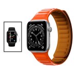 Kit bracelet magnetic smoothsilicone + film de hydrogel pour apple watch series 4 - 40mm - orange