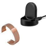 Kit bracelet milanese loop fermoir magn�tique + chargeur usb pour samsung gear sport - rose