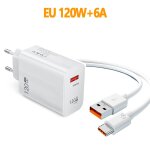 Kit de chargeur rapide usb 120w gan, adaptateur mural, câble snaptype - c, charge de téléphone pour iphone, ... Kit de chargeur rapide usb 120w gan, adaptateur mural, câble snaptype - c, charge de téléphone pour iphone, ...