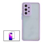 Kit coque antichoc avec cam�ra protection + film 5d full cover pour samsung galaxy a32 5g - mauve