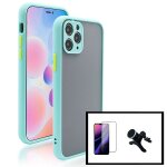 Kit coque antichoc camra protection + film de verre tremp 5d a couverture complte + support magntique ...