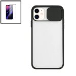 Kit coque avec fenetre anti - choc mat + film de verre tremp� 5d a couverture compl�te pour iphone 11 ...