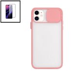 Kit coque avec fenetre anti - choc mat + film de verre tremp 5d a couverture complte pour iphone xr ...