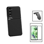 Kit coque magnetic lux + 5d full cover + support magn�tique l safe driving pour samsung galaxy m34 5g ...