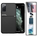 Kit coque magn�tique lux + portefeuille magn�tique bleu + 5d full cover + film cam�ra arri�re + support ...