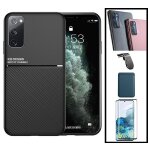 Kit coque magn�tique lux + portefeuille magn�tique bleu + 5d full cover + film cam�ra arri�re + support ...