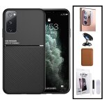 Kit coque magntique lux + portefeuille magntique marron + verre tremp nano incurv uv + film camra ...