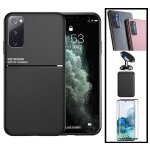 Kit coque magn�tique lux + portefeuille magn�tique noir + 5d full cover + film cam�ra arri�re + support ...
