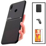 Kit coque magn�tique lux + portefeuille magn�tique noir + 5d full cover + support magn�tique l pour huawei ...