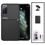 Kit coque magn�tique lux + portefeuille magn�tique noir + verre tremp� nano incurv� uv + support magn�tique ...