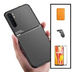 Kit coque magn�tique lux + portefeuille magn�tique orange + 5d full cover + support magn�tique l pour ...