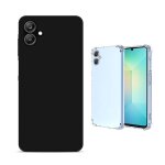 Kit coque en silicone liquide + anti - choc superprotect phonecare pour samsung galaxy a07 - noir / transparen ...