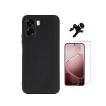 Kit film clearglass + coque silicone + support renforc� phonecare pour oppo a6x - noir