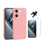 Kit film clearglass + coque silicone + support renforc� phonecare pour xiaomi poco x8 pro 5g - rose